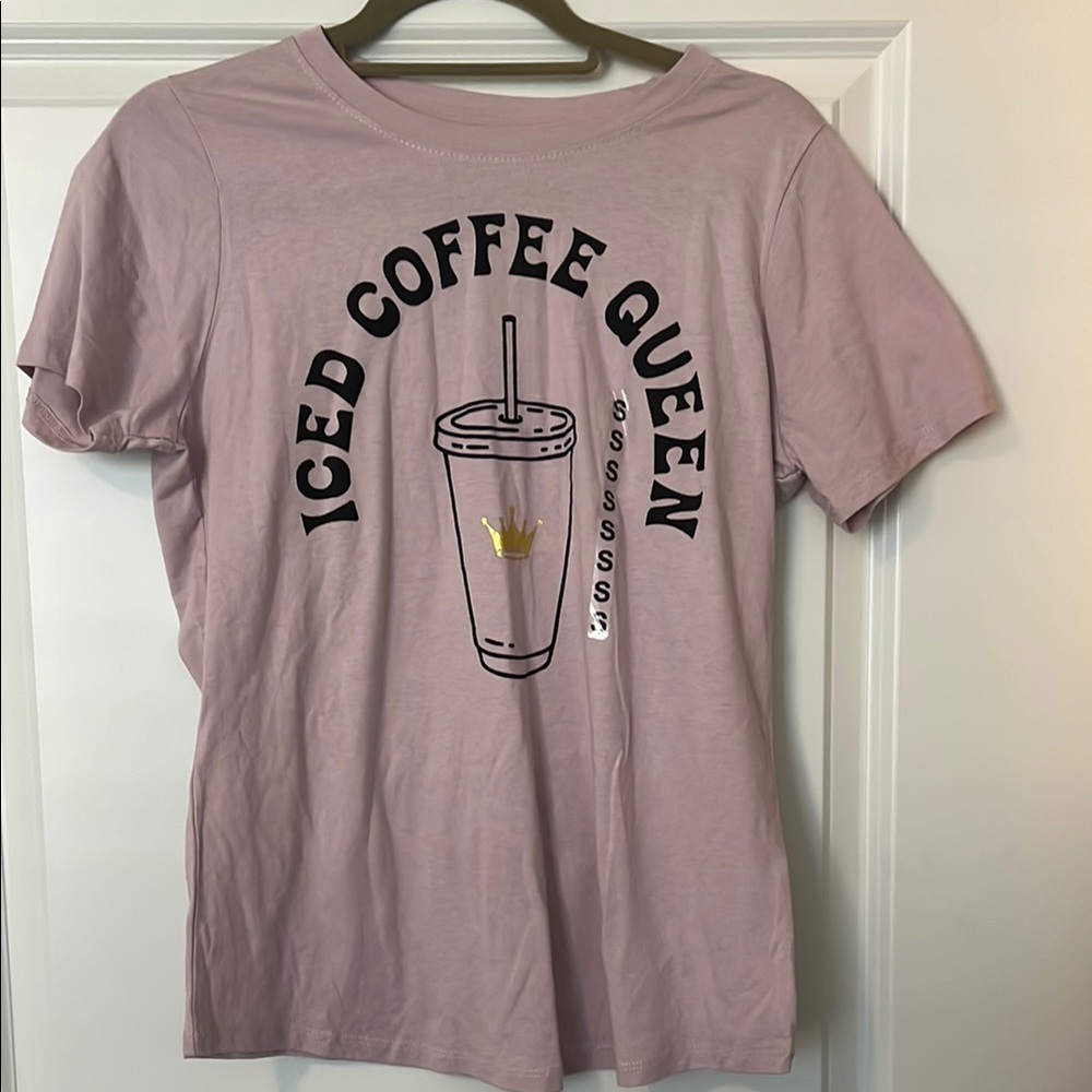 Graphic Coffee Queen Tee - Pink mauve